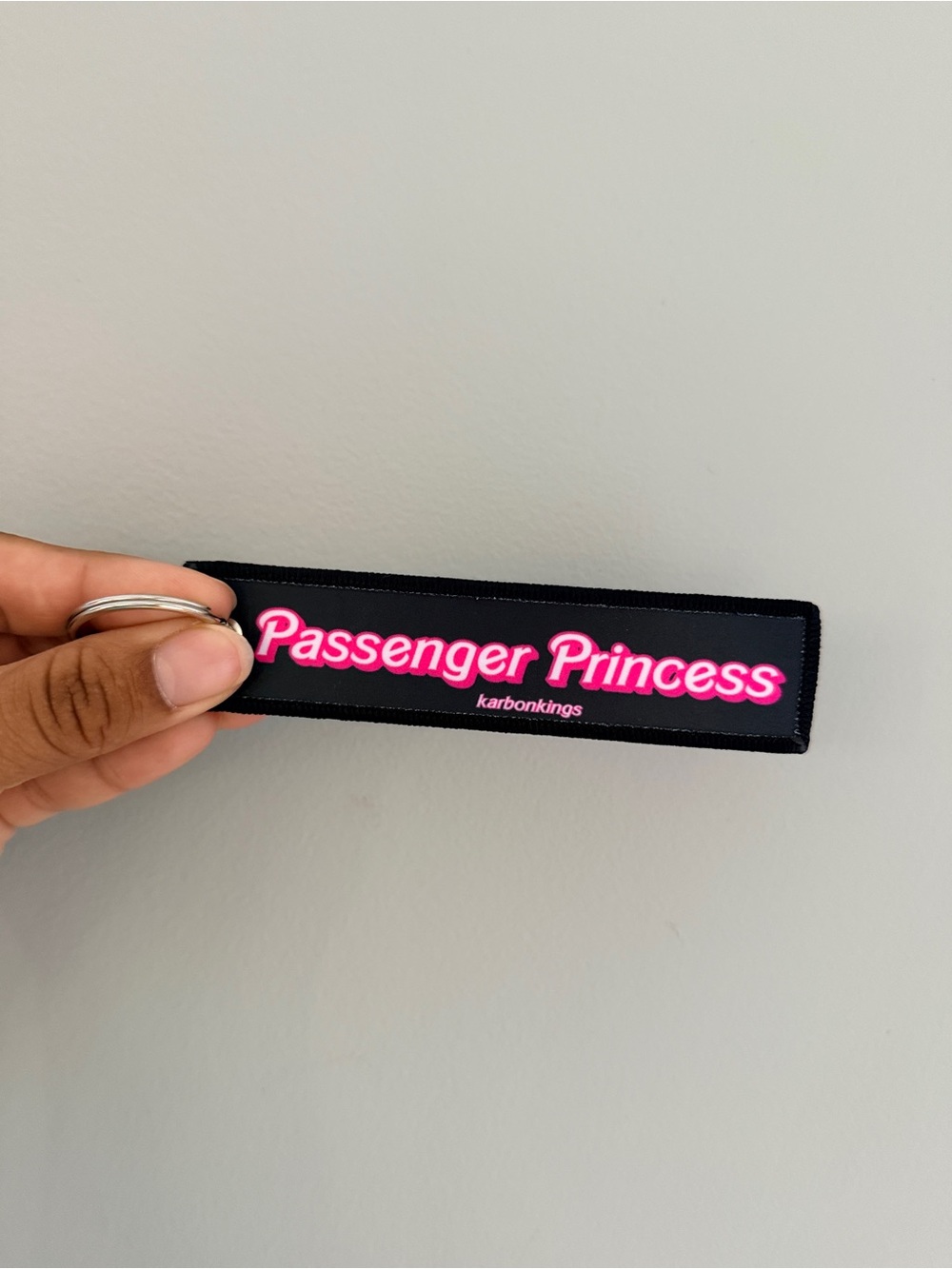 Barbie KeyHolder Tag with Hot Pink 'Passenger Princess' Text